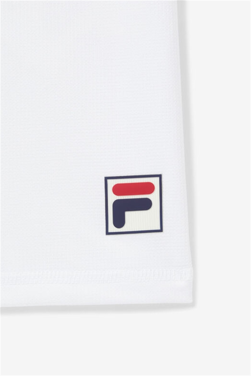 White / Navy / Red Men's Fila Essentials H Jacquard Crew Tops | Saudi Arabia-978261