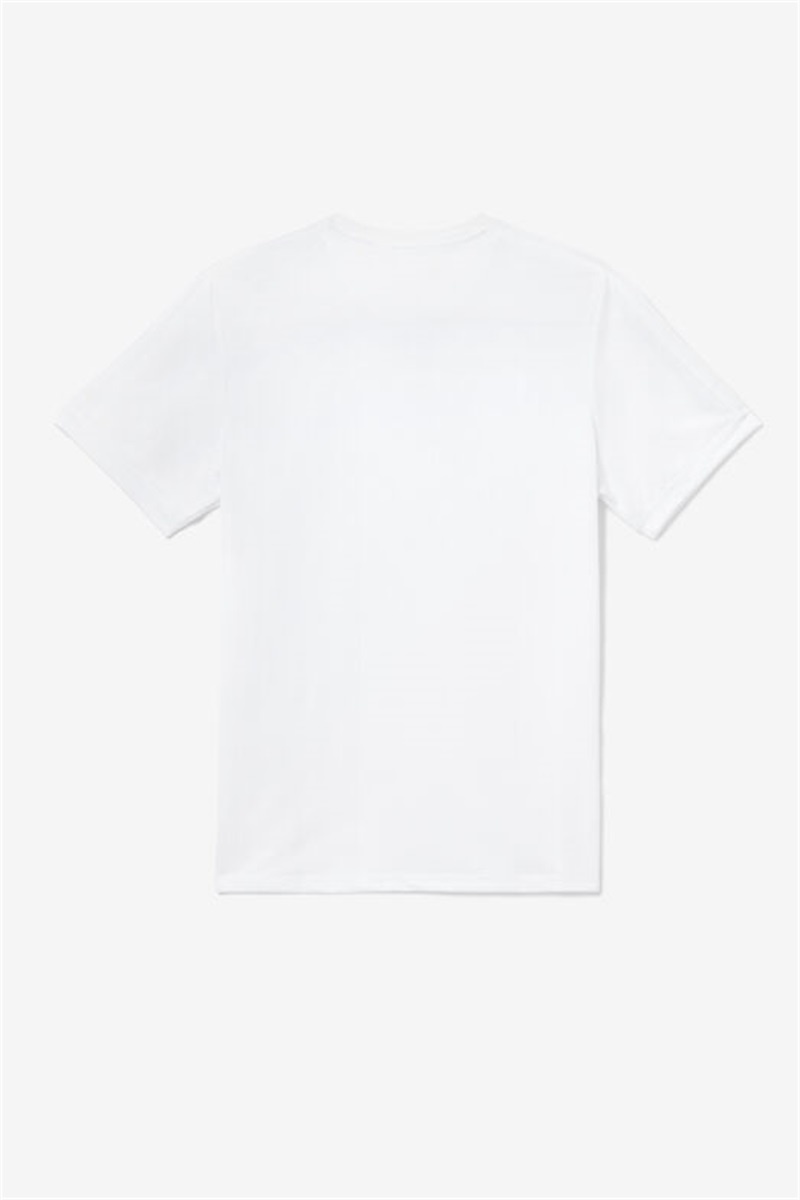 White / Navy / Red Men's Fila Essentials H Jacquard Crew Tops | Saudi Arabia-978261