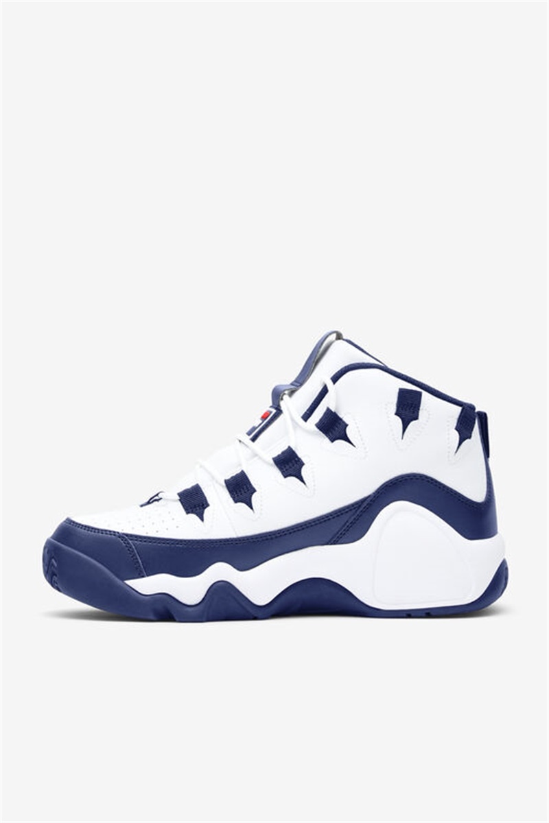 White / Navy / Red Men's Fila Grant Hill 1 Sneakers | Saudi Arabia-938071