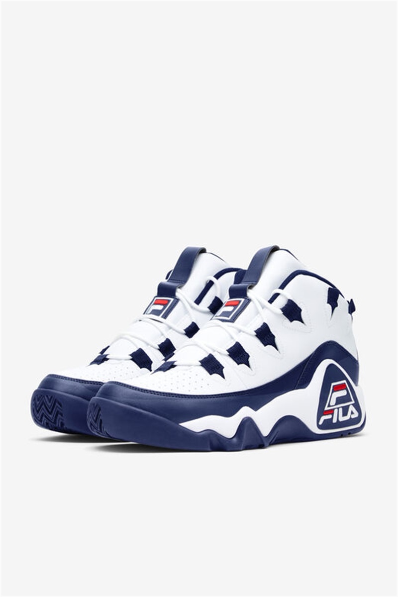 White / Navy / Red Men's Fila Grant Hill 1 Sneakers | Saudi Arabia-938071