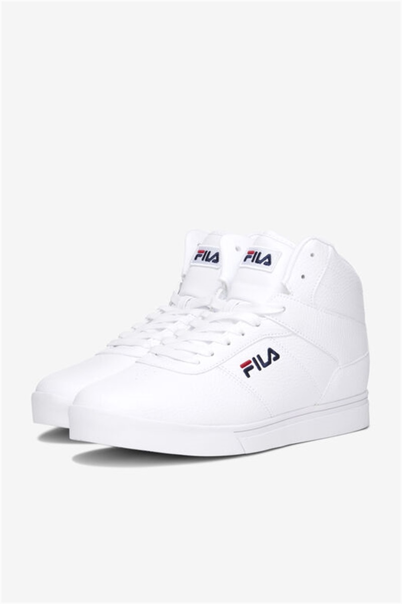 White / Navy / Red Men's Fila Impress Ll Mid Shoes | Saudi Arabia-108256