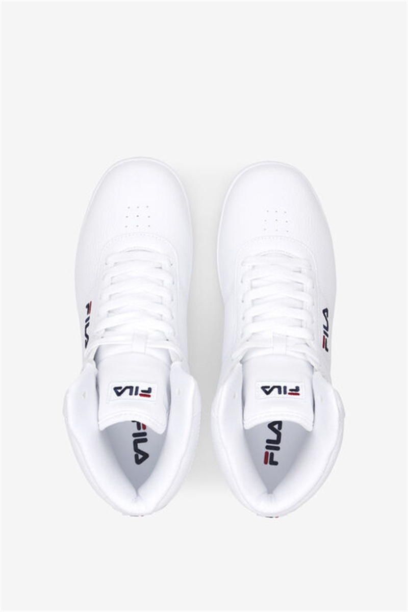 White / Navy / Red Men's Fila Impress Ll Mid Shoes | Saudi Arabia-108256