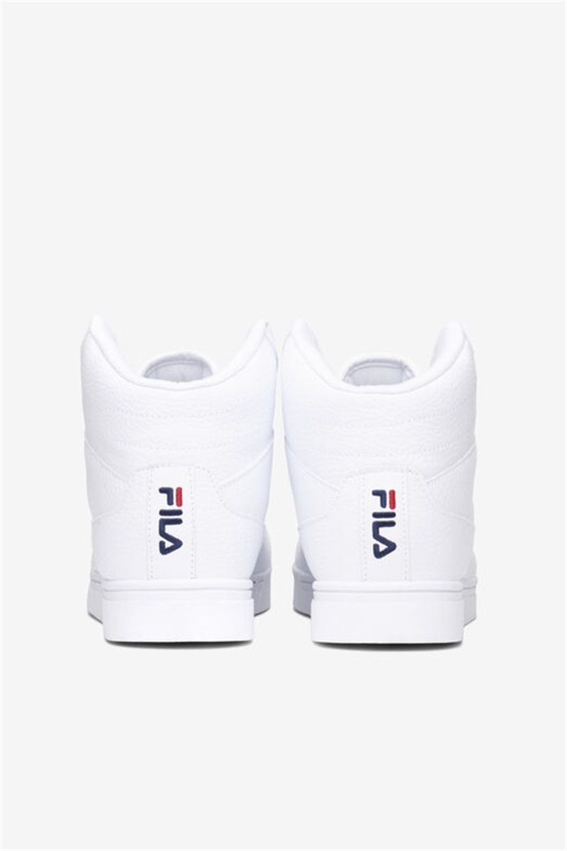 White / Navy / Red Men's Fila Impress Ll Mid Shoes | Saudi Arabia-108256