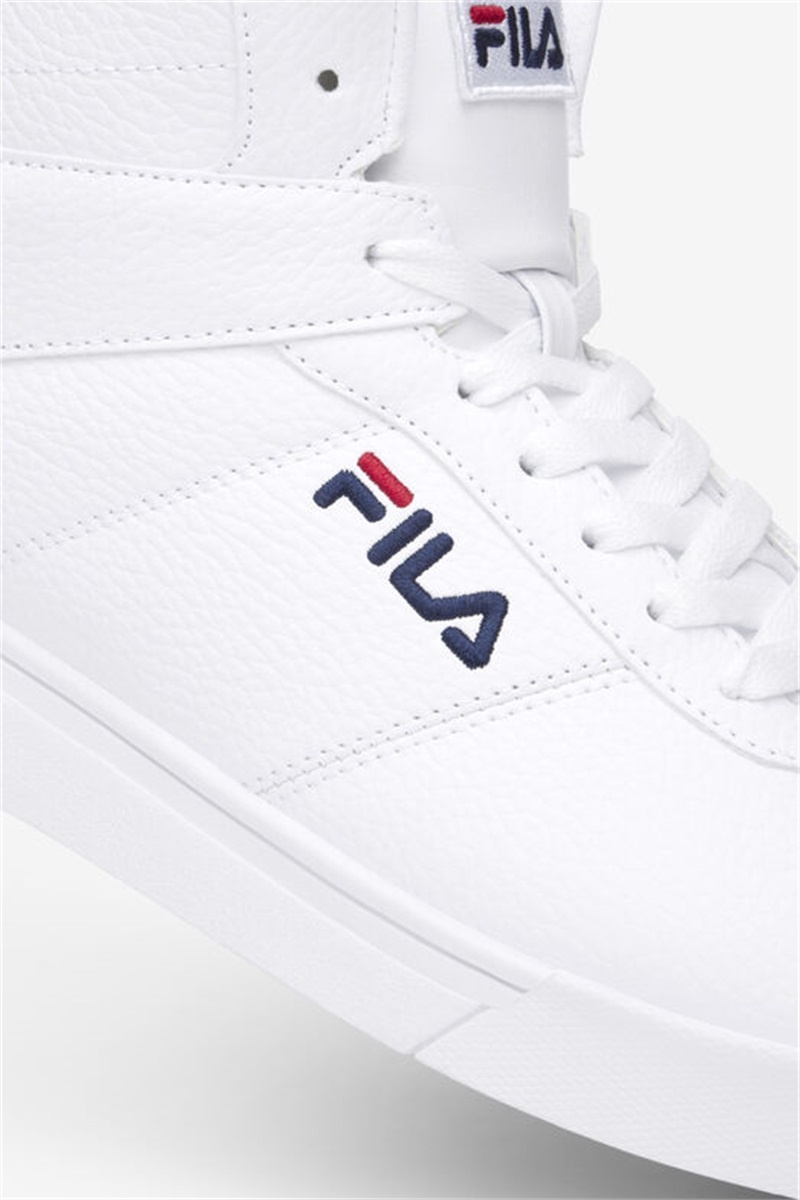 White / Navy / Red Men's Fila Impress Ll Mid Shoes | Saudi Arabia-108256