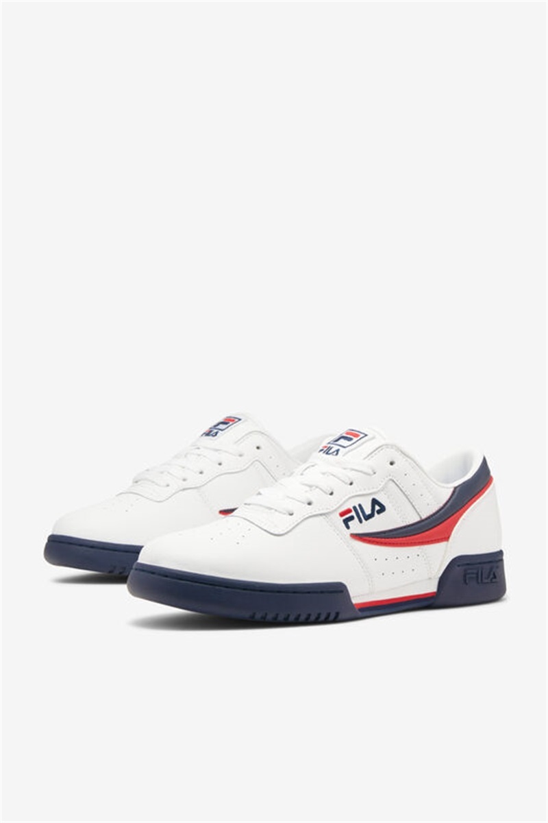 White / Navy / Red Men's Fila Original Fitness Shoes | Saudi Arabia-189053