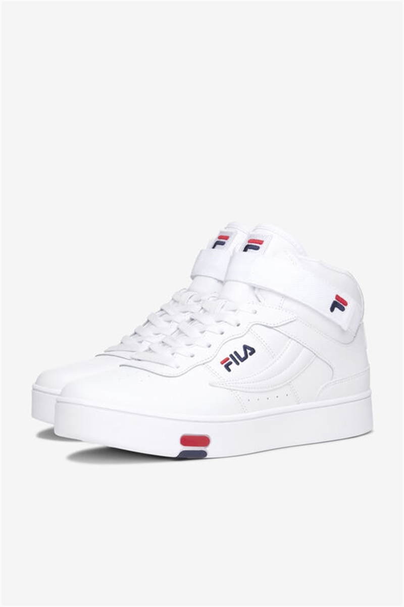 White / Navy / Red Men's Fila V-10 Lux Sneakers | Saudi Arabia-798042