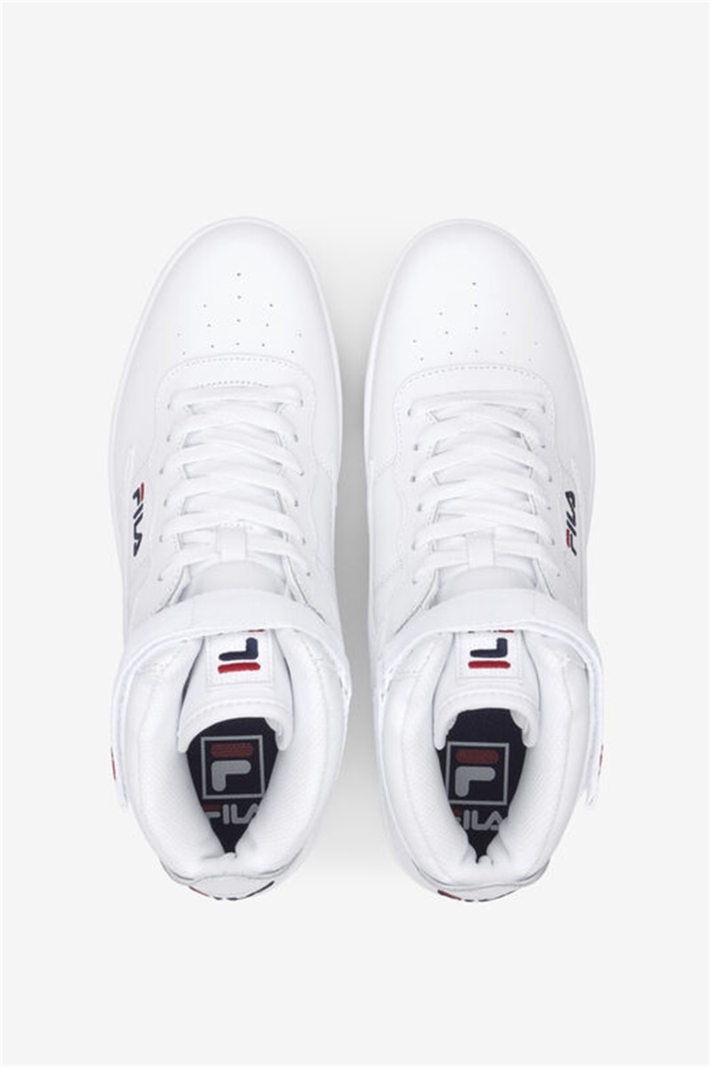 White / Navy / Red Men's Fila V-10 Lux Sneakers | Saudi Arabia-798042