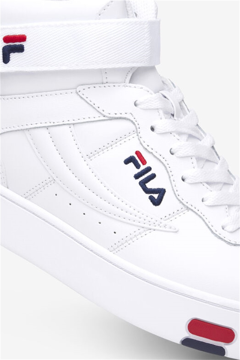 White / Navy / Red Men's Fila V-10 Lux Sneakers | Saudi Arabia-798042
