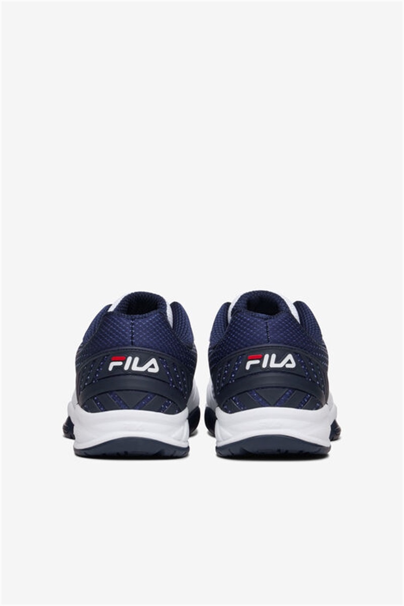 White / Navy / Red Men's Fila Volley Zone Pickleball Shoes | Saudi Arabia-835409
