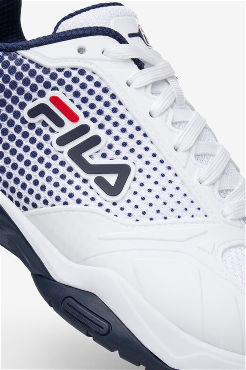 White / Navy / Red Men's Fila Volley Zone Pickleball Shoes | Saudi Arabia-835409