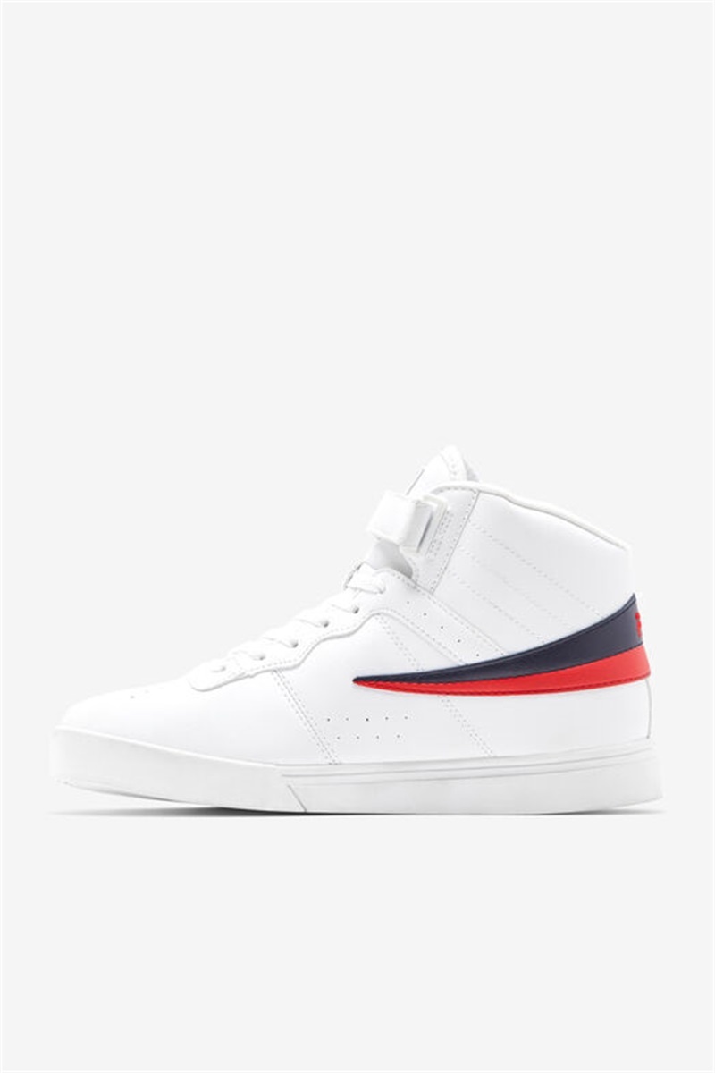 White / Navy / Red Men's Fila Vulc 13 Sneakers | Saudi Arabia-314569