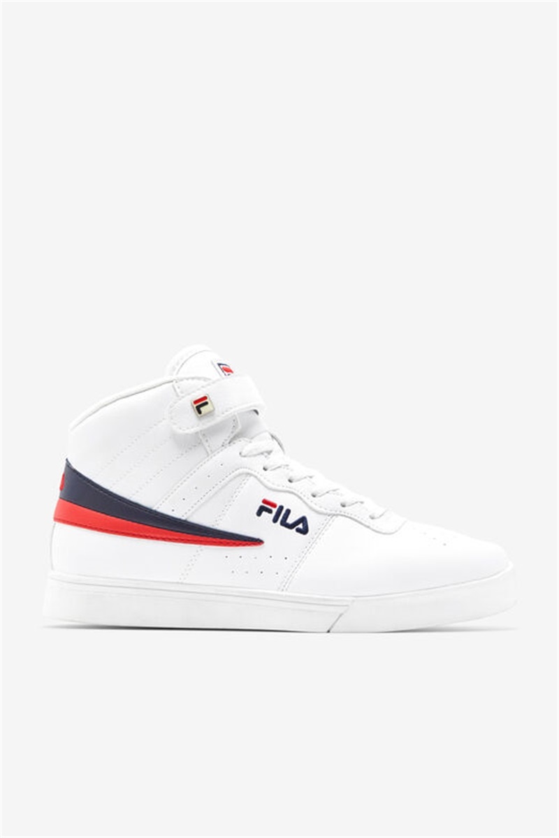 White / Navy / Red Men\'s Fila Vulc 13 Sneakers | Saudi Arabia-314569