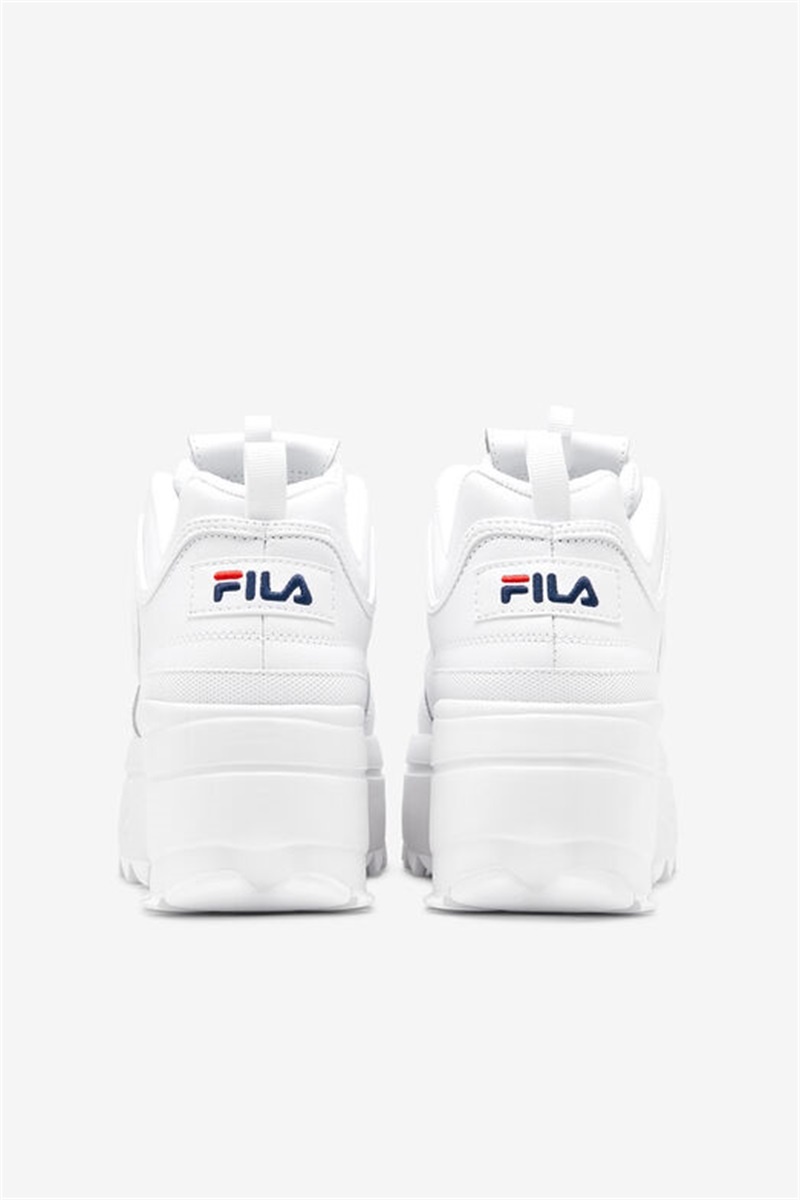 White / Navy / Red Women's Fila Disruptor 2 Wedge Shoes | Saudi Arabia-456709