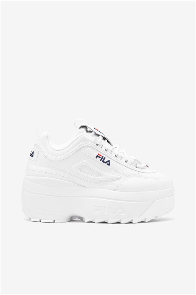 White / Navy / Red Women\'s Fila Disruptor 2 Wedge Shoes | Saudi Arabia-456709