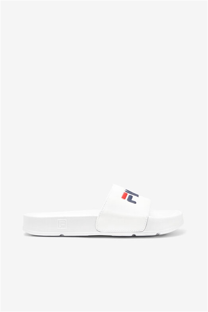 White / Navy / Red Women\'s Fila Drifter Slides | Saudi Arabia-140928