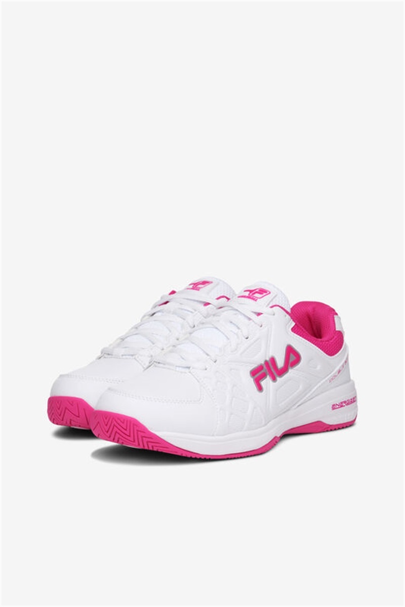 White / Pink Women's Fila Double Bounce 3 Pickleball Shoes | Saudi Arabia-246130