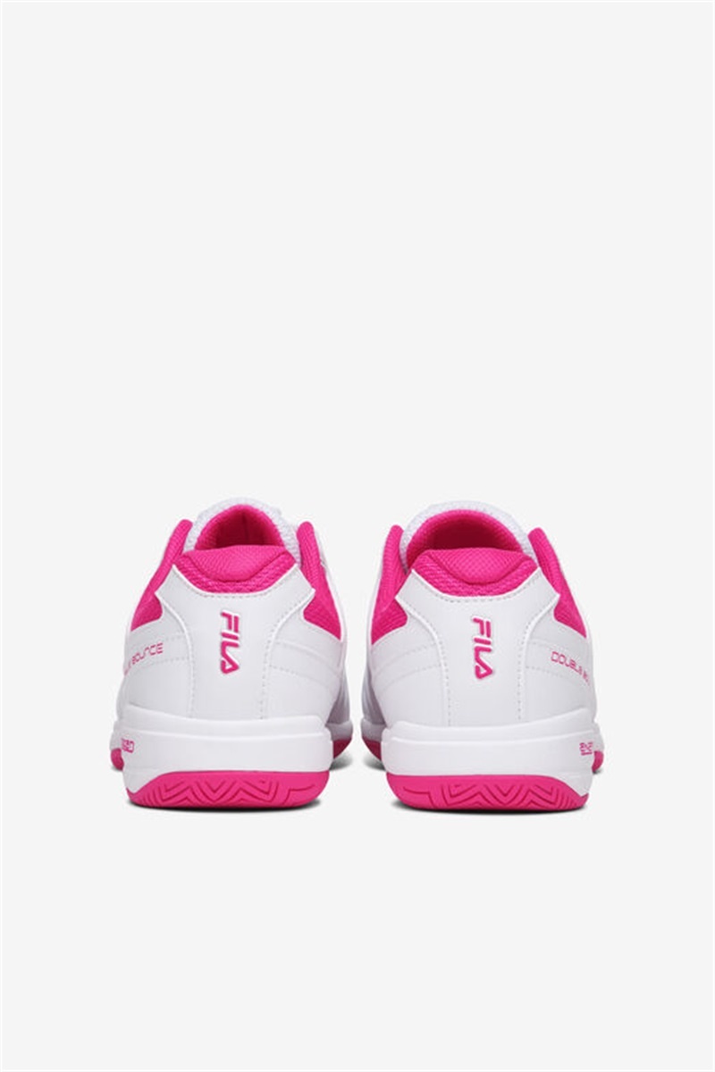 White / Pink Women's Fila Double Bounce 3 Pickleball Shoes | Saudi Arabia-246130