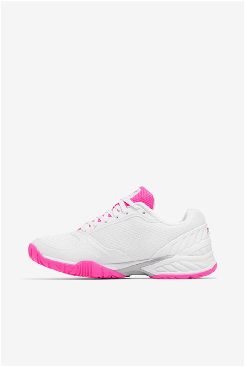 White / Pink Women's Fila Volley Zone Pickleball Shoes | Saudi Arabia-938501