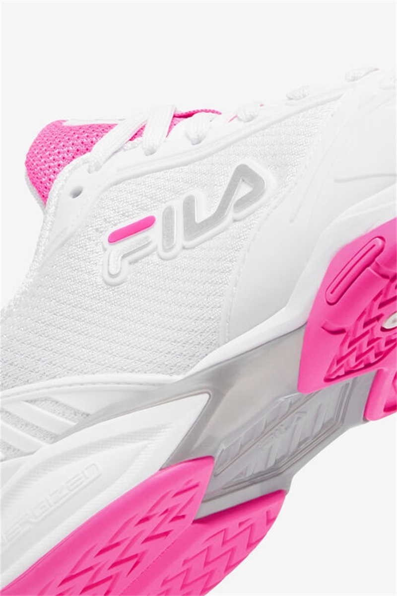 White / Pink Women's Fila Volley Zone Pickleball Shoes | Saudi Arabia-938501