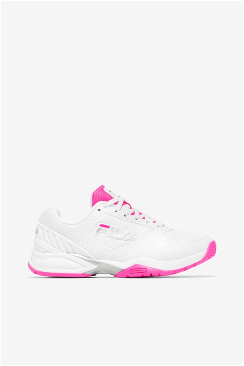 White / Pink Women\'s Fila Volley Zone Pickleball Shoes | Saudi Arabia-938501