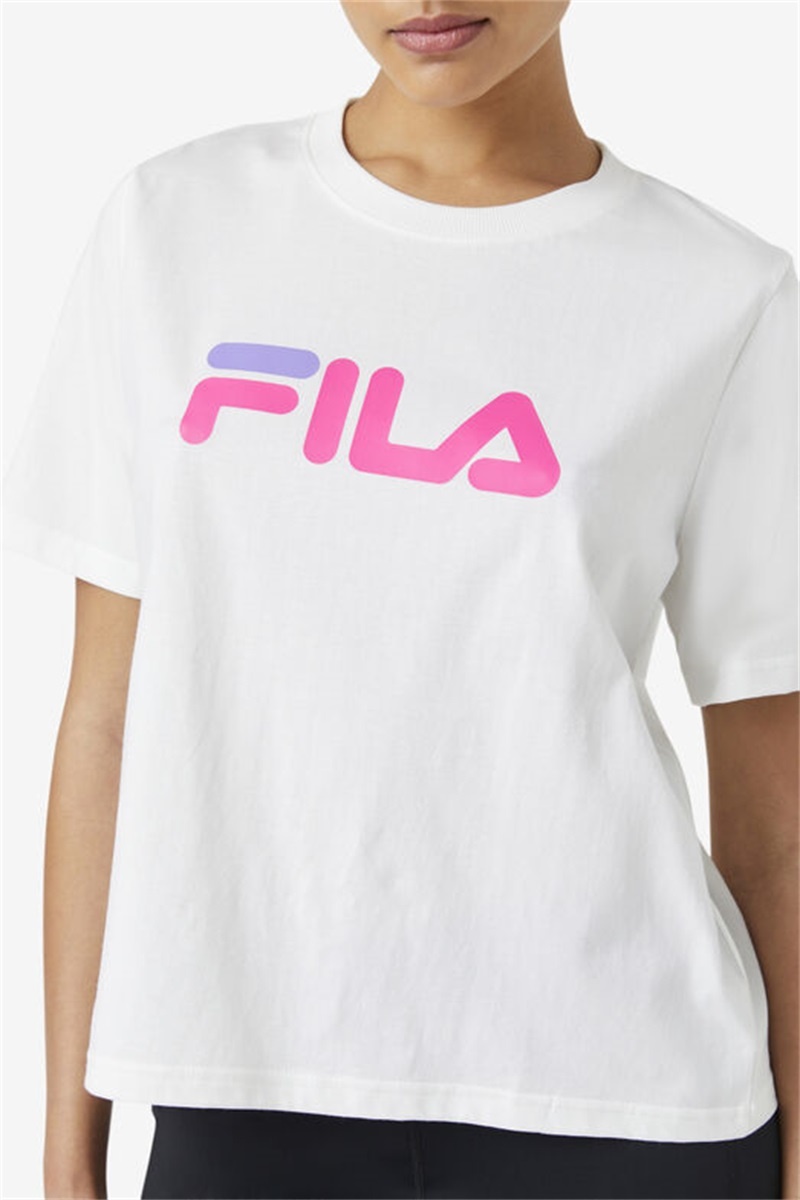 White / Pink / Purple Women's Fila Miss Eagle Tee | Saudi Arabia-874062