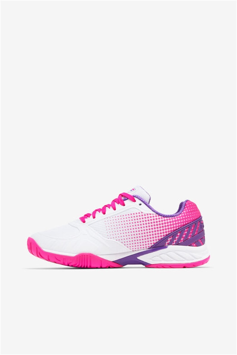White / Pink / Purple Women's Fila Volley Zone Pickleball Shoes | Saudi Arabia-136527