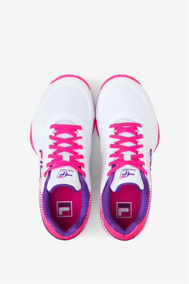 White / Pink / Purple Women's Fila Volley Zone Pickleball Shoes | Saudi Arabia-136527