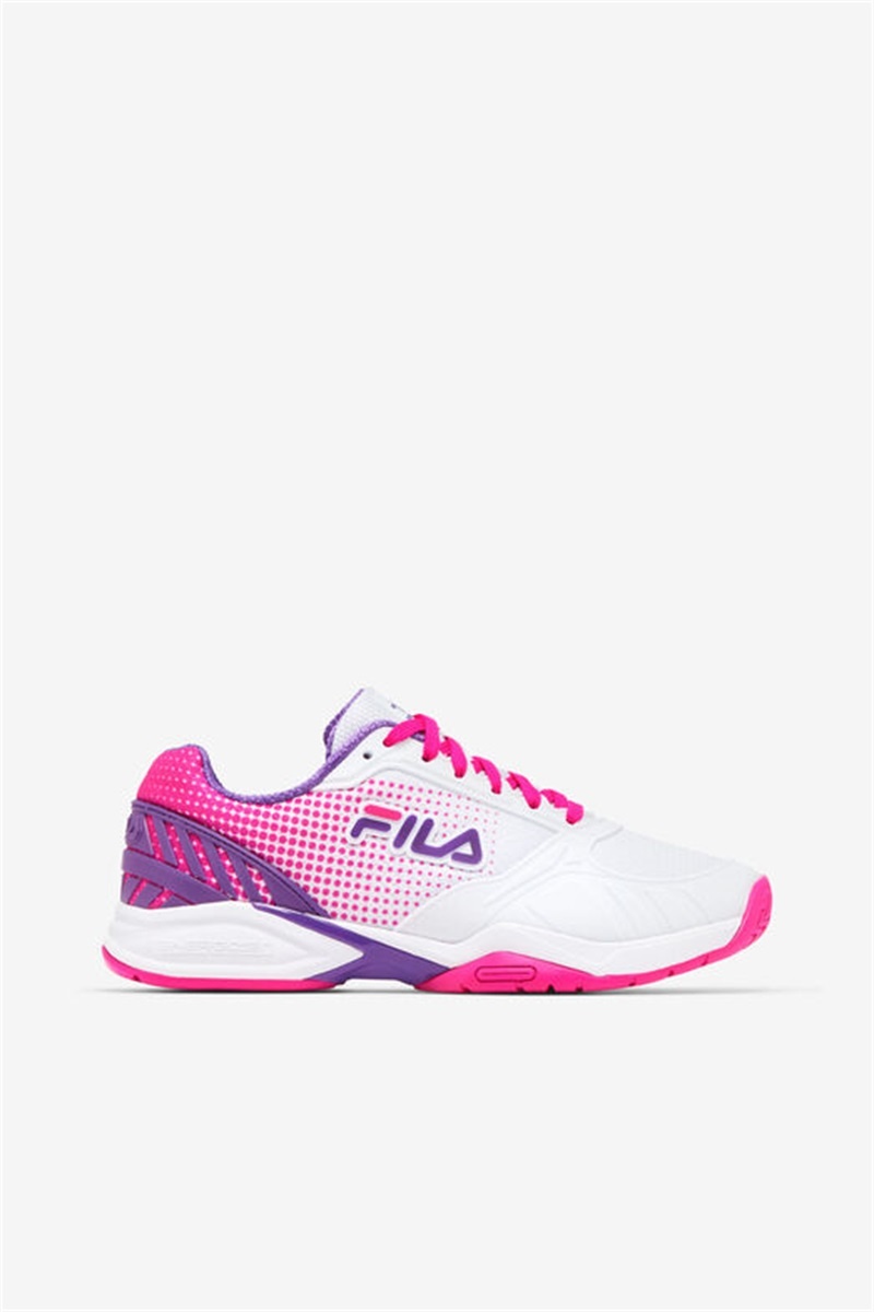 White / Pink / Purple Women\'s Fila Volley Zone Pickleball Shoes | Saudi Arabia-136527