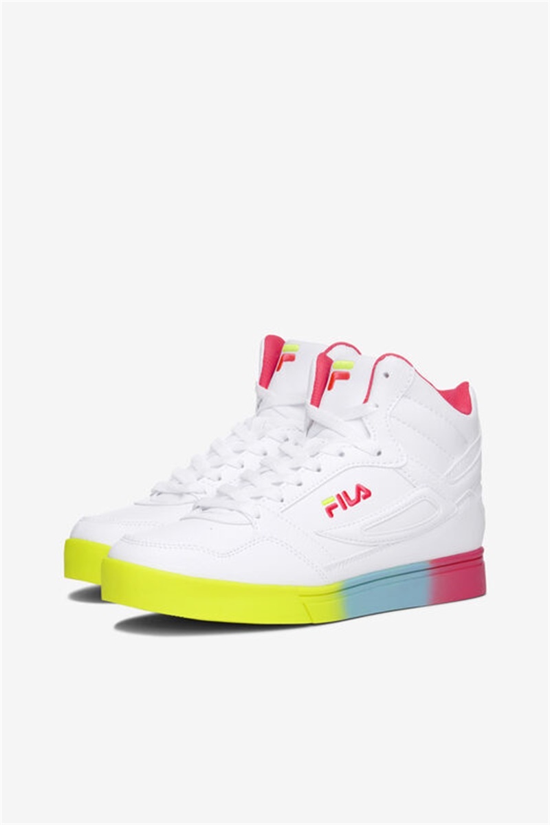 White / Pink / Yellow Women's Fila Everge Sneakers | Saudi Arabia-273504