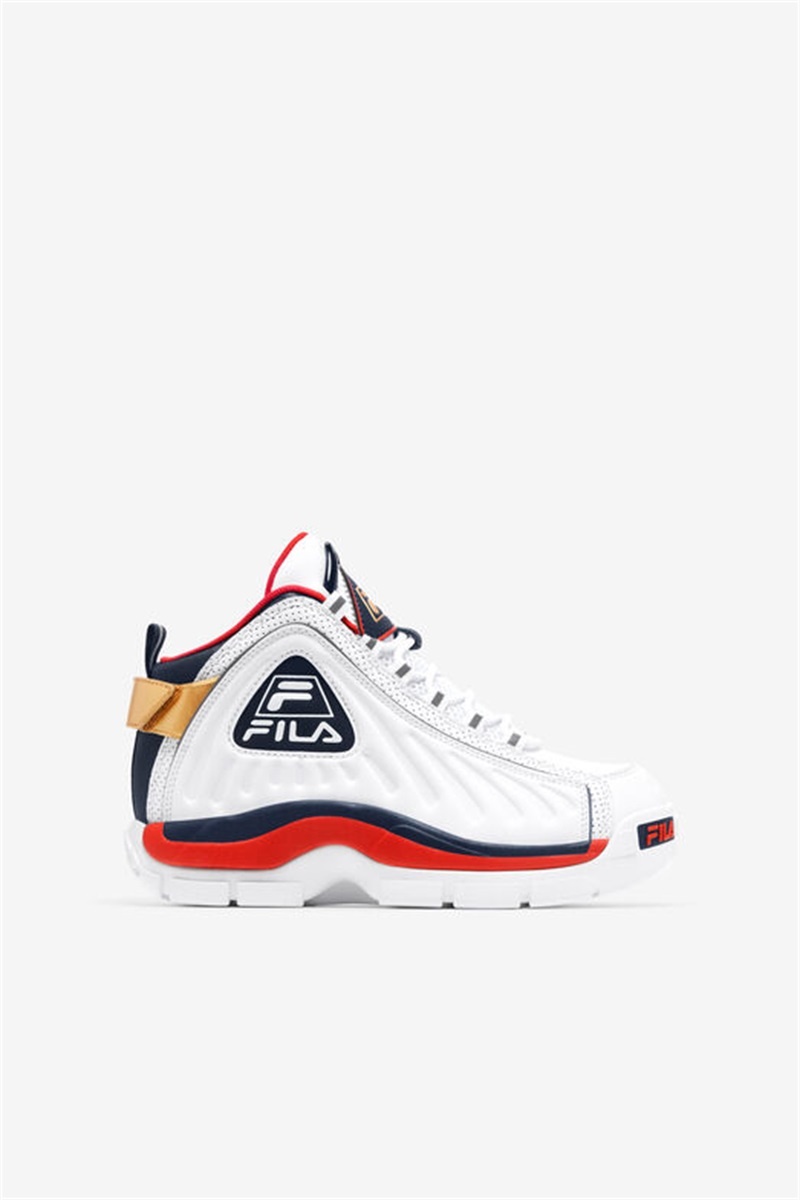White / Red Kids\' Fila Grant Hill 2 Game Break Shoes | Saudi Arabia-532814