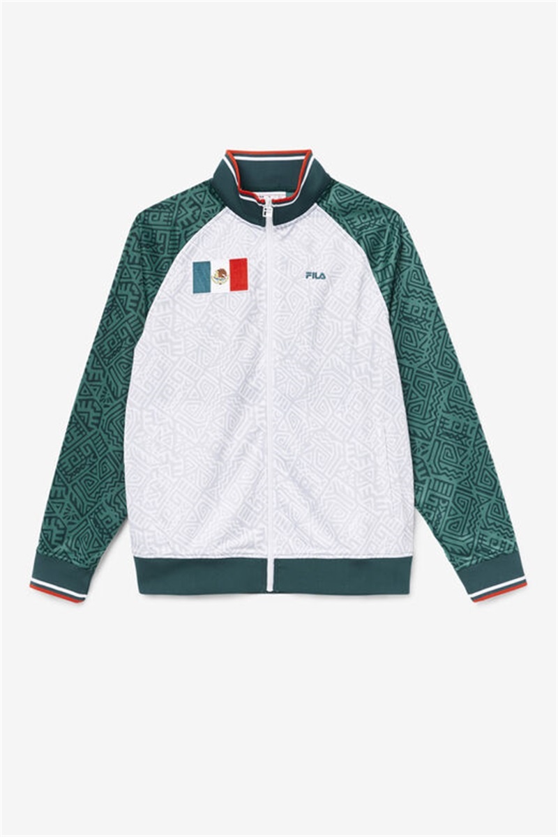 White / Red Men\'s Fila Mexico Track Jackets | Saudi Arabia-524976