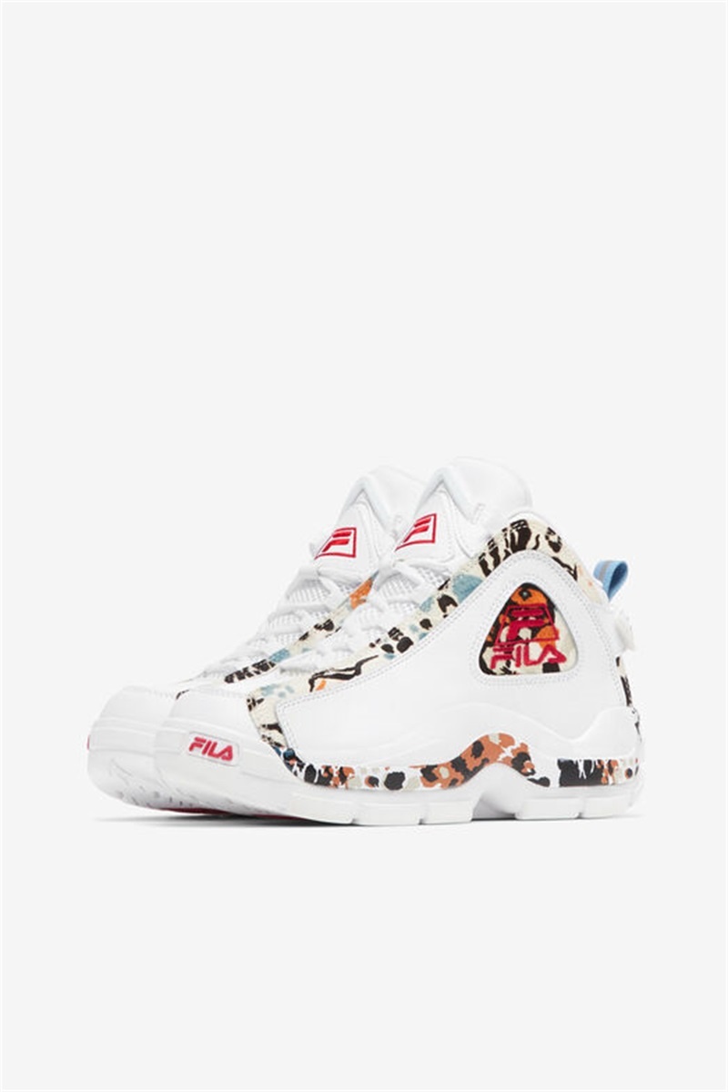 White / Red Women's Fila Grant Hill 2 Sneakers | Saudi Arabia-821795