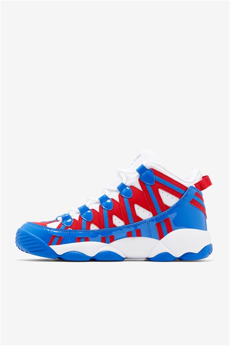 White / Red / Blue Men's Fila Stackhouse Spaghetti Sneakers | Saudi Arabia-016743