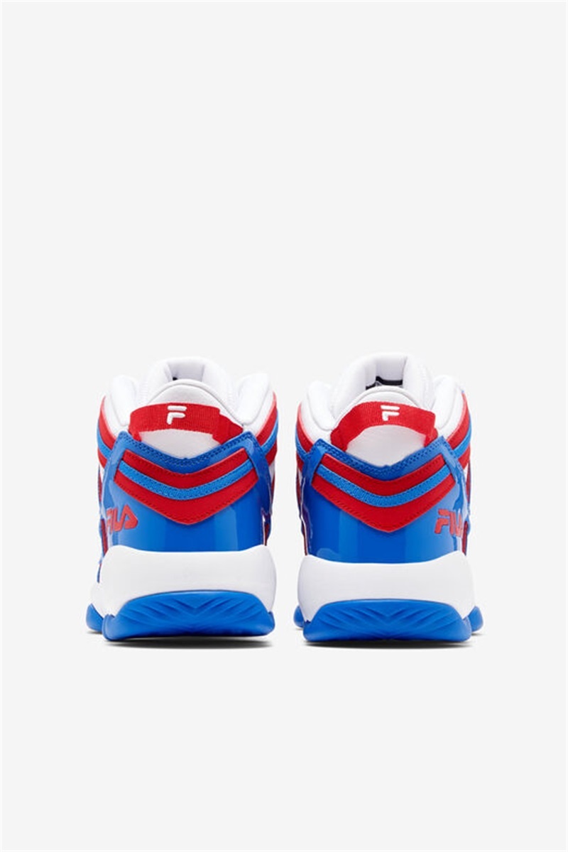 White / Red / Blue Men's Fila Stackhouse Spaghetti Sneakers | Saudi Arabia-016743