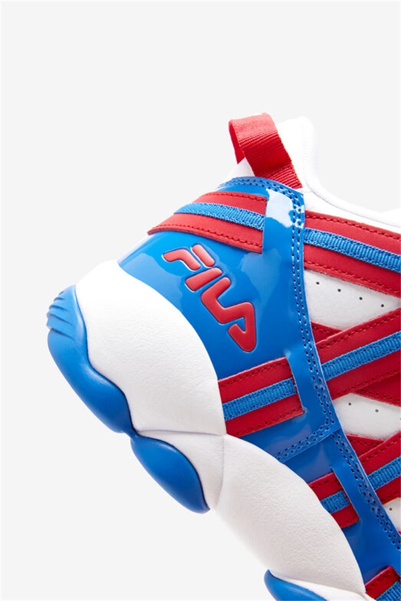 White / Red / Blue Men's Fila Stackhouse Spaghetti Sneakers | Saudi Arabia-016743