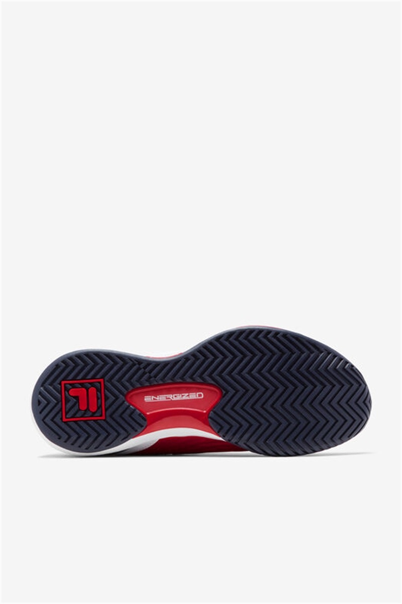 White / Red / Navy Men's Fila Speedserve Energized Tennis Shoes | Saudi Arabia-360897