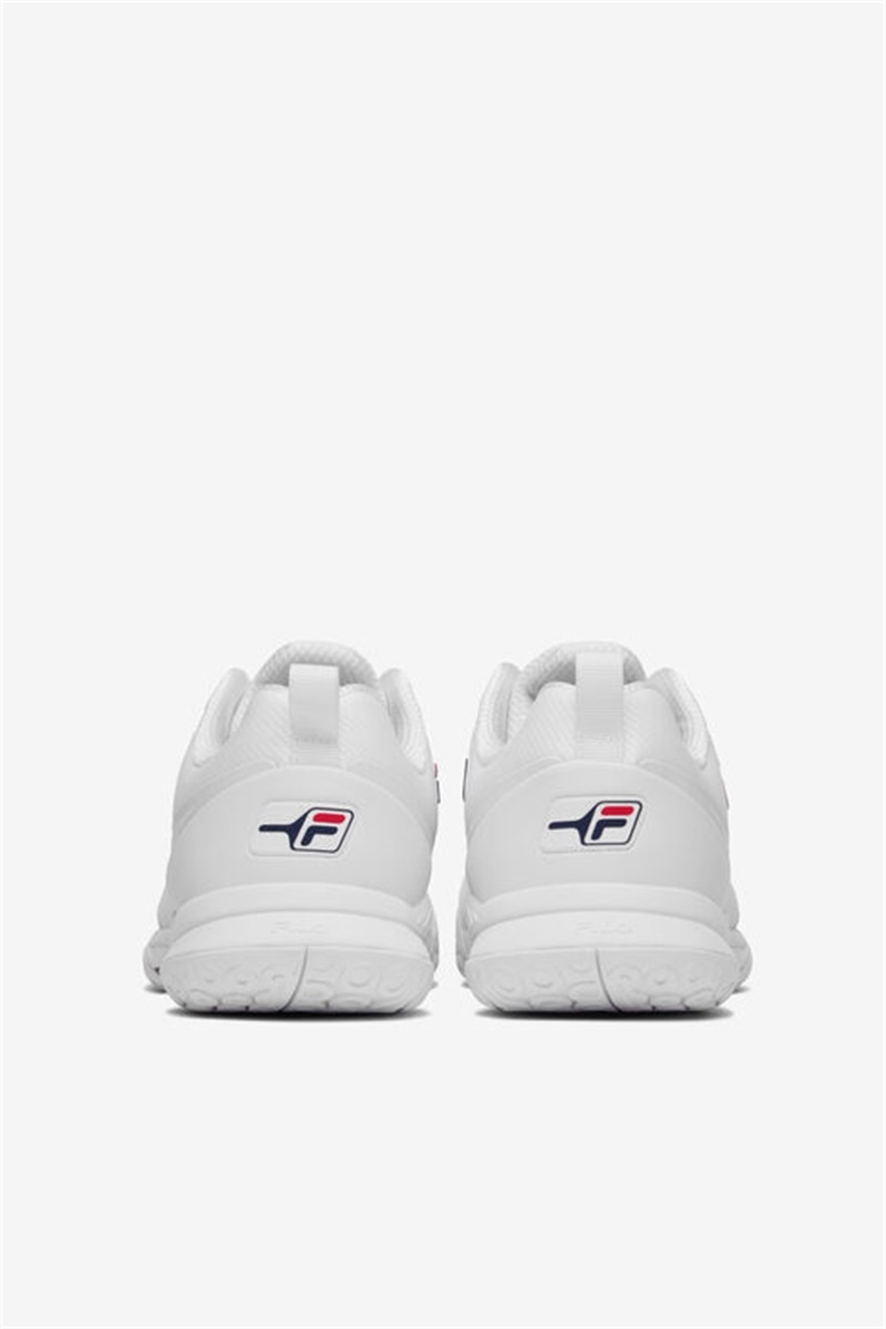 White / Red / Navy Men's Fila Volley Burst Pickleball Shoes | Saudi Arabia-452781