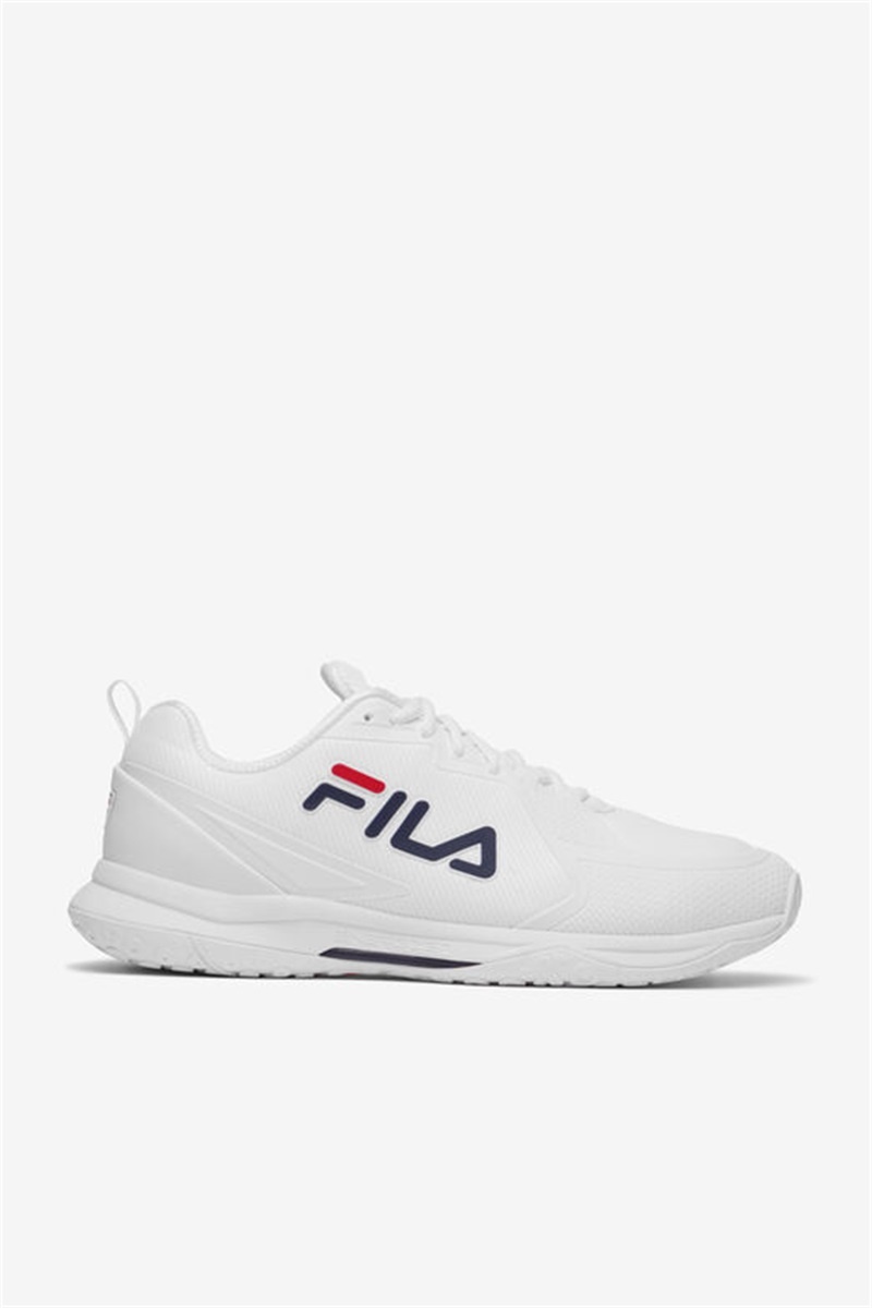White / Red / Navy Men\'s Fila Volley Burst Pickleball Shoes | Saudi Arabia-452781