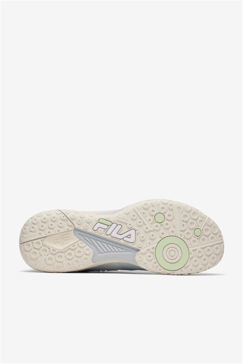 White / White / Green Men's Fila Volley Burst Pickleball Shoes | Saudi Arabia-925314