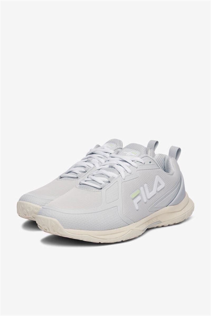 White / White / Green Men's Fila Volley Burst Pickleball Shoes | Saudi Arabia-925314