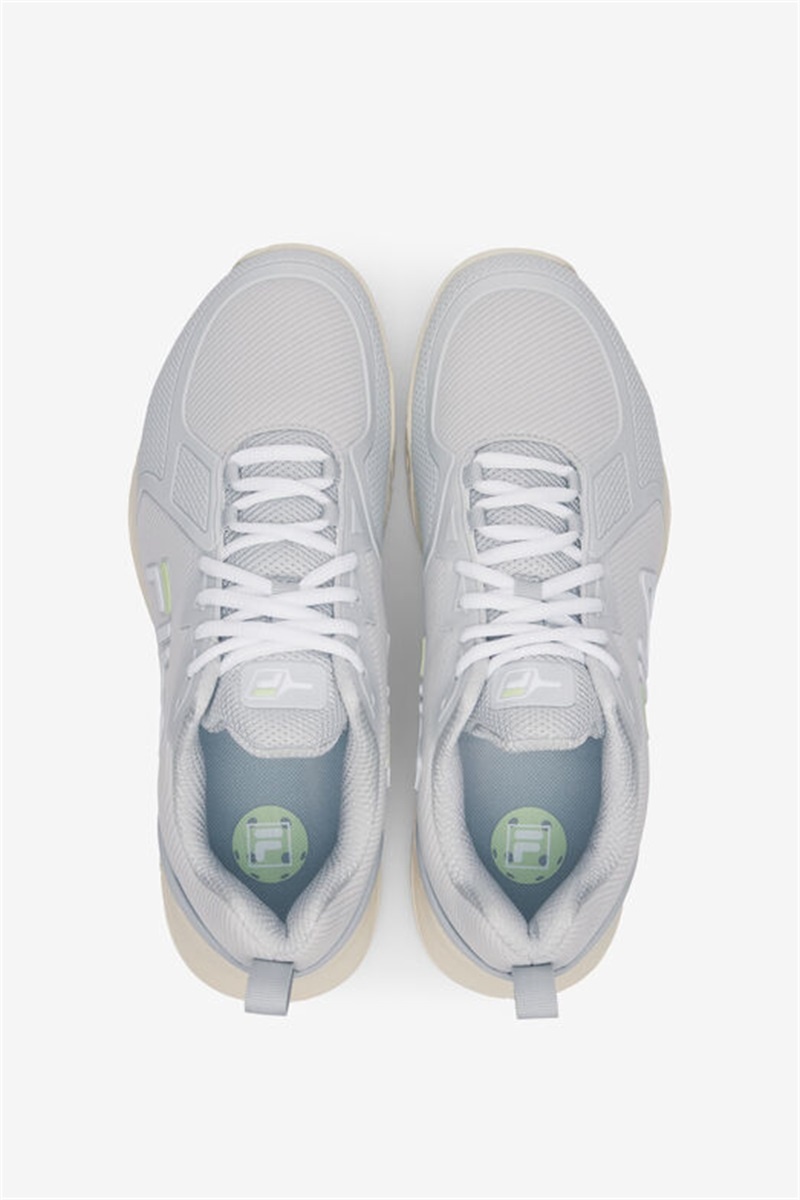 White / White / Green Men's Fila Volley Burst Pickleball Shoes | Saudi Arabia-925314