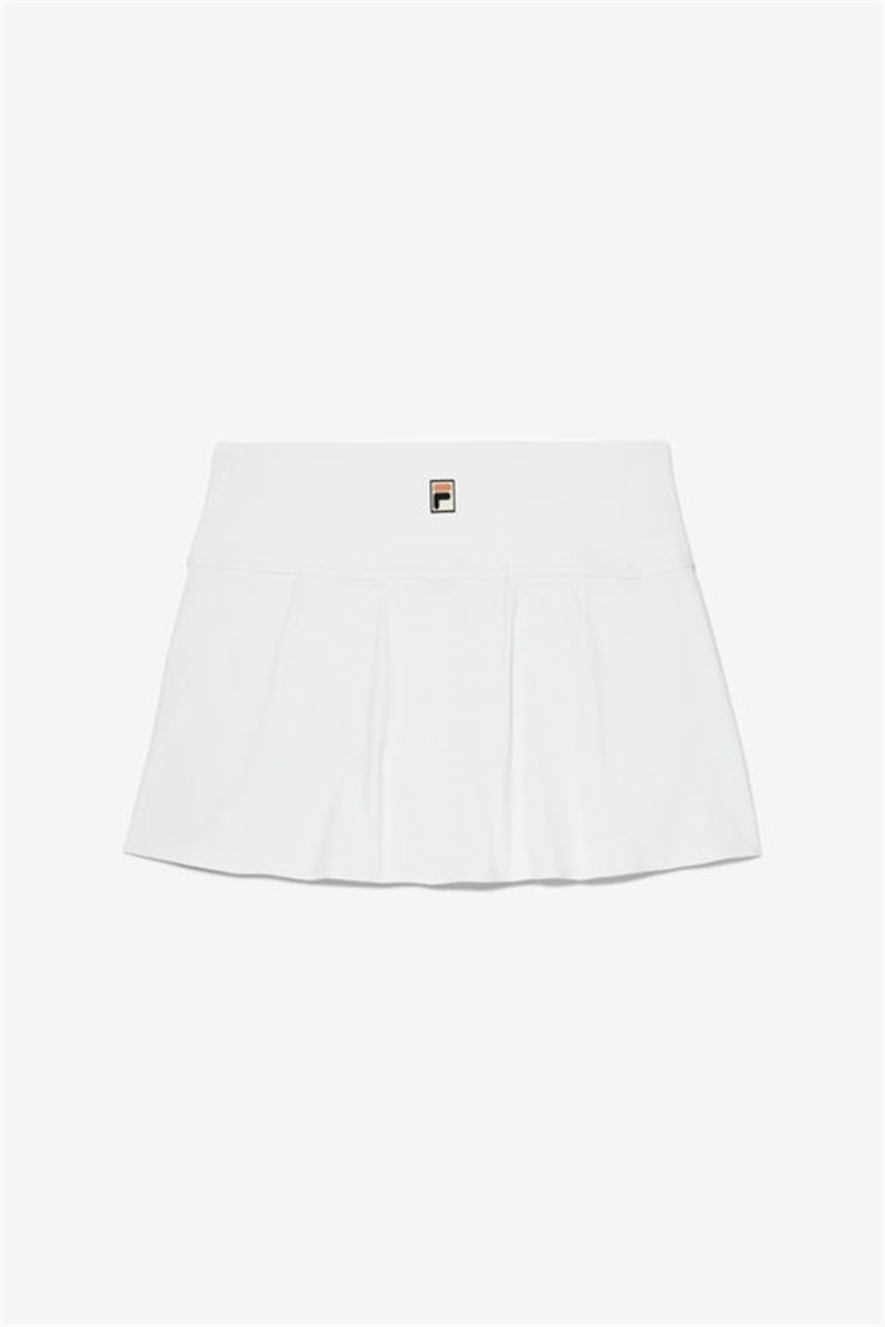 White / Yellow / Black Women's Fila Backspin Wrap Skirts | Saudi Arabia-472538