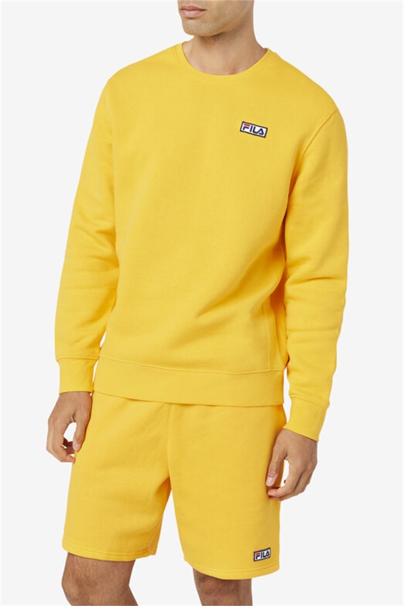 Yellow Men's Fila Garran Crew Sweatshirts | Saudi Arabia-891065
