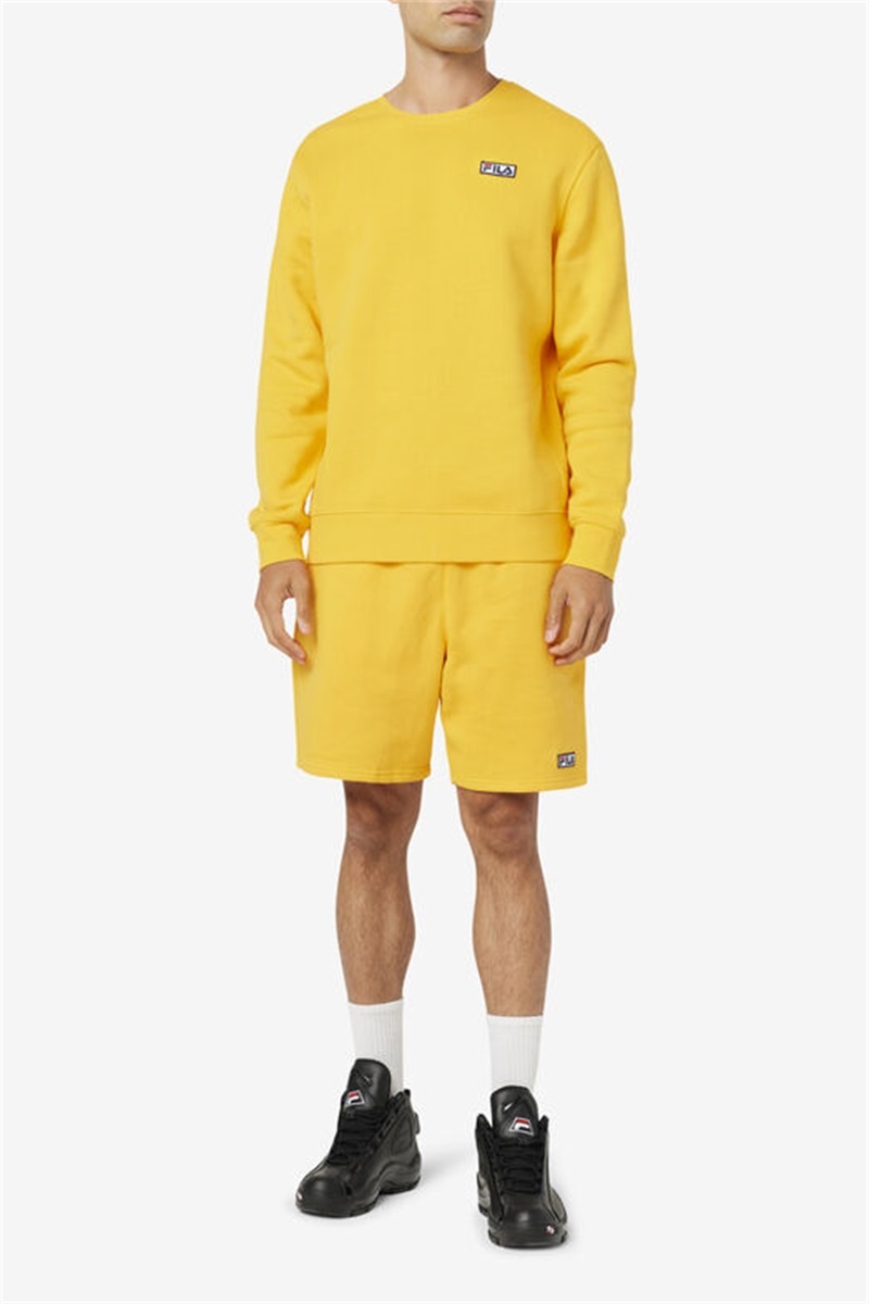 Yellow Men's Fila Garran Crew Sweatshirts | Saudi Arabia-891065