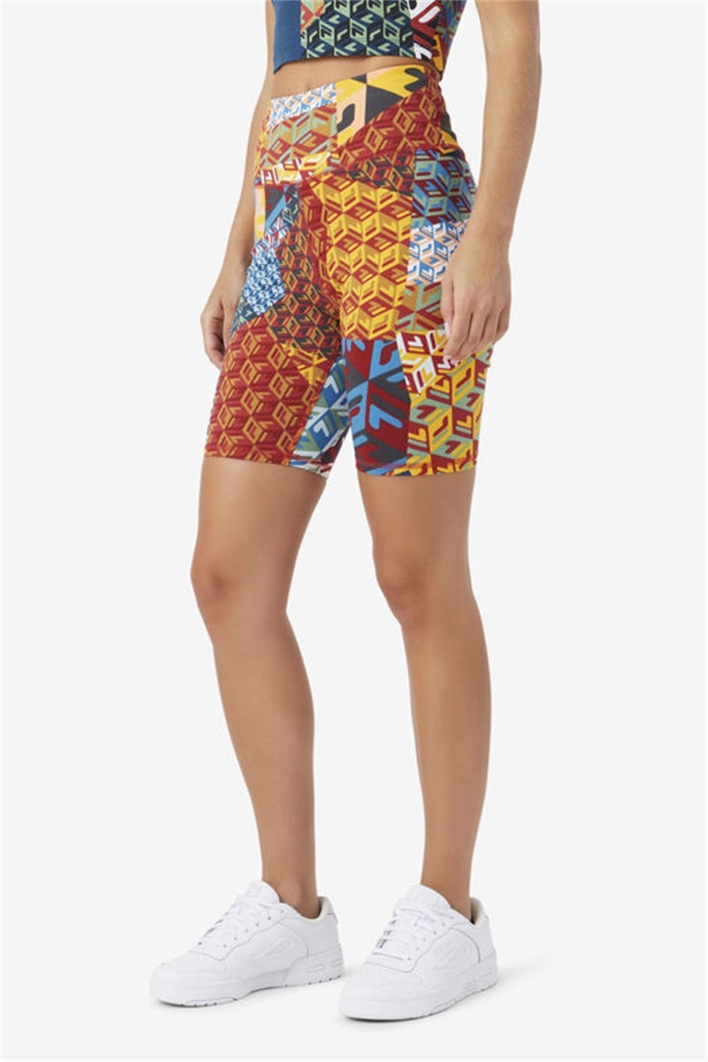 Yellow Women's Fila Elowen Bike Shorts | Saudi Arabia-195306