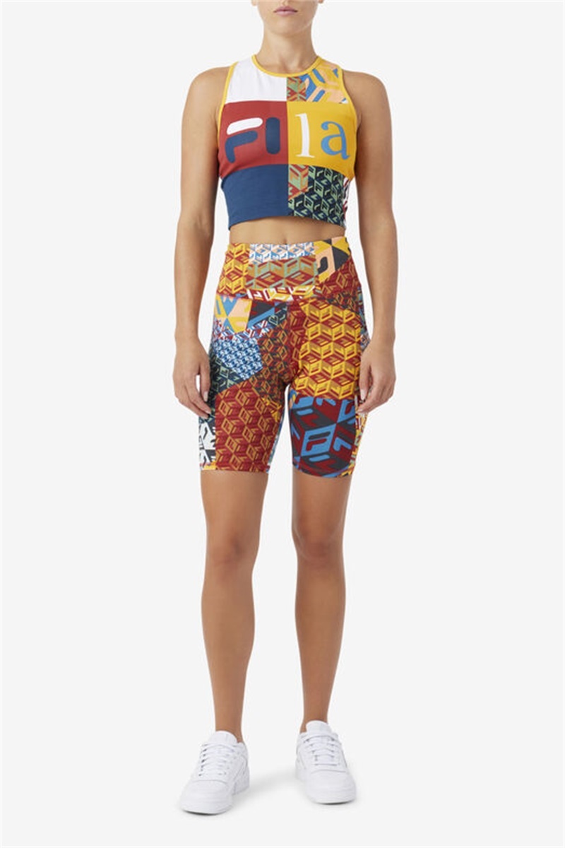 Yellow Women's Fila Elowen Bike Shorts | Saudi Arabia-195306