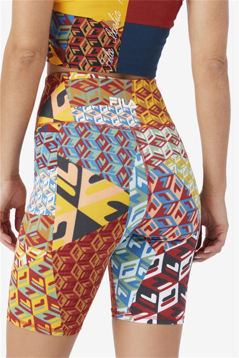 Yellow Women's Fila Elowen Bike Shorts | Saudi Arabia-195306