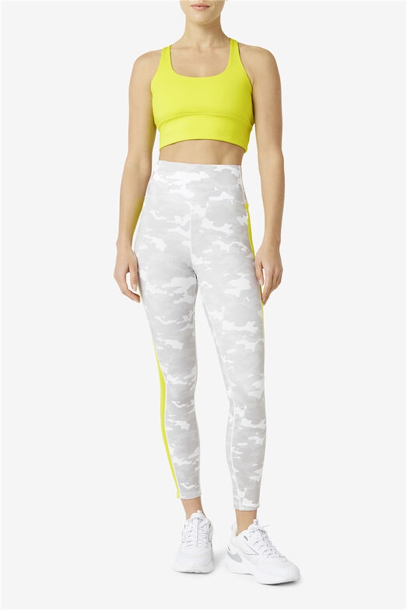 Yellow Women's Fila Uplift Cross Back Top Bras | Saudi Arabia-709235