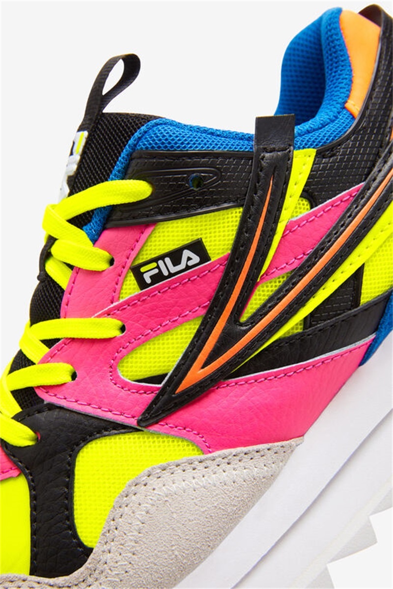 Yellow / Pink / Blue Women's Fila Sandenal Orbit Shoes | Saudi Arabia-398512