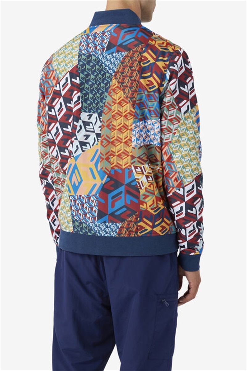 Yellow / White Men's Fila Mav Bomber Jacket | Saudi Arabia-416092
